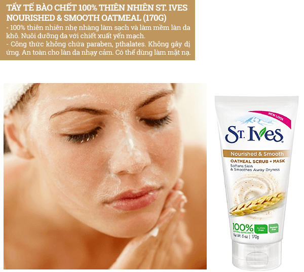Tẩy Tế Bào Chết St.Ives Nourished Smooth Oatmeal Scrub - Khoedeptainha.vn